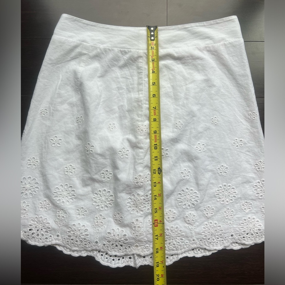 Love, Fire White Eyelet Embroidered A-Line Cotton Skirt Juniors Large - Picture 6 of 13